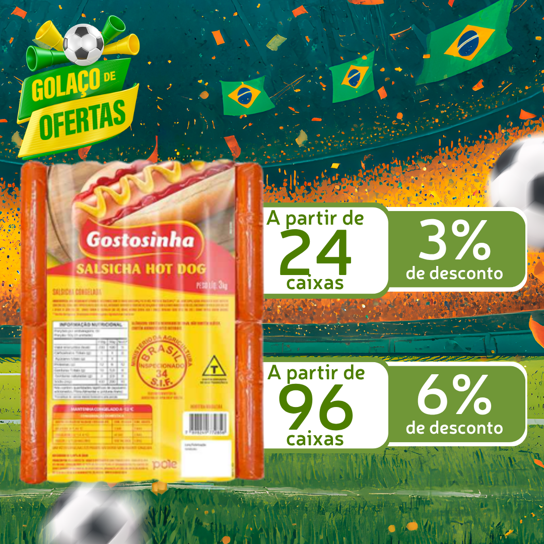 Salsicha Hot Dog Cong 3kg - Gostosinha